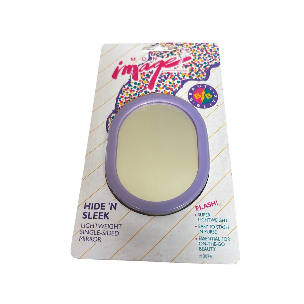 Mon Image Hide‎ 'N Sleek Lightweight Single Sided Purple Mirror Vintage NWT